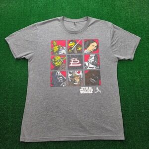 St Louis Cardinals Star Wars Theme Night Tshirt Mens Large Gray Character Grid